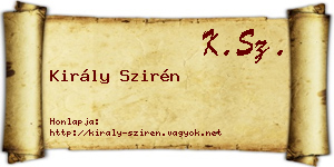 Király Szirén névjegykártya